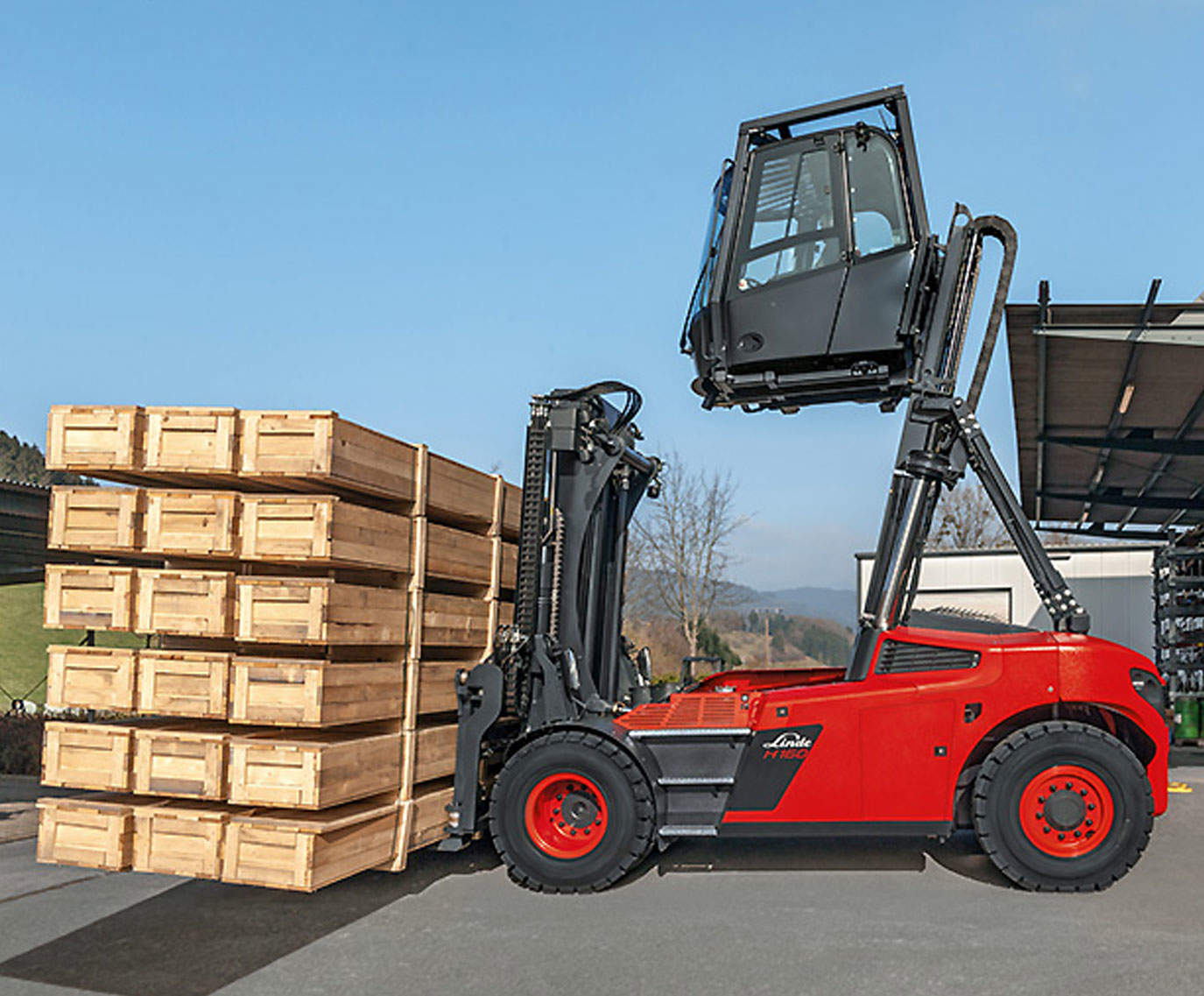Linde series1401 h100-h180 engine forklift elevated drivers compartment