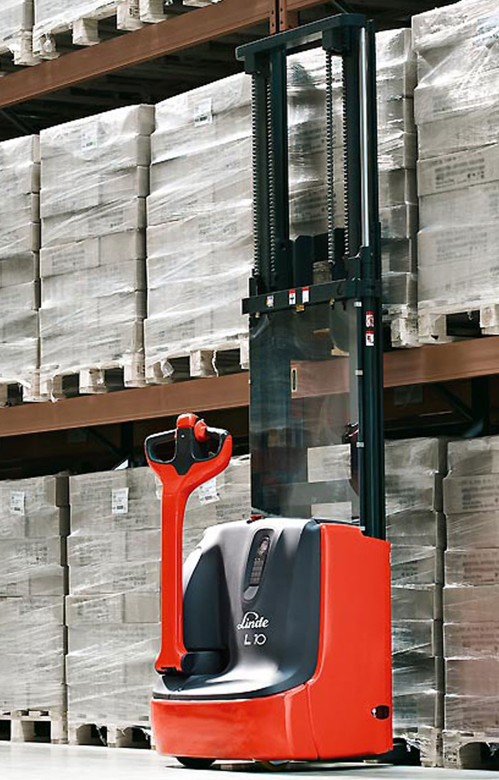 Linde series1172 l10b l12as electric pallet stackers application