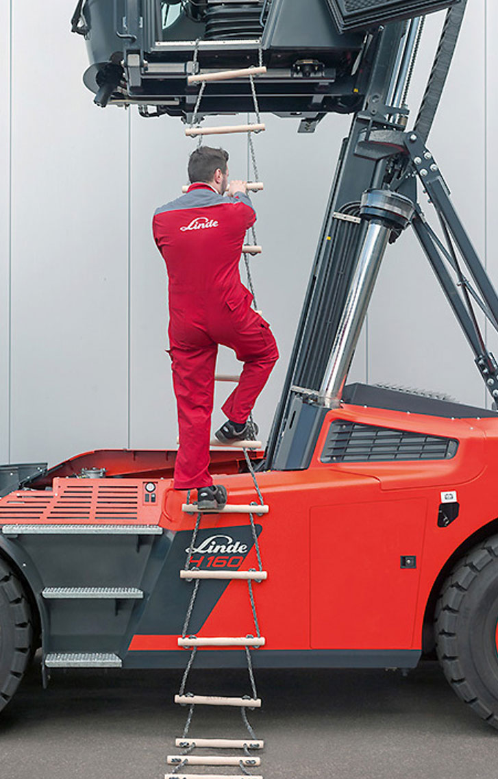forklift hire linde series1401 h100 h180 engine forklift ladder