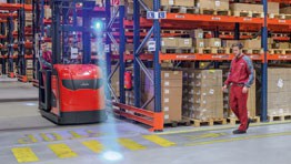 The optical driving path warning system with Linde's BlueSpot